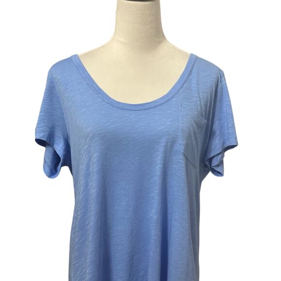 Caslon Casual T-Shirt Short Sleeves Scoop Neckline Soft Knit Blue Women's S NWT - Picture 2 of 9